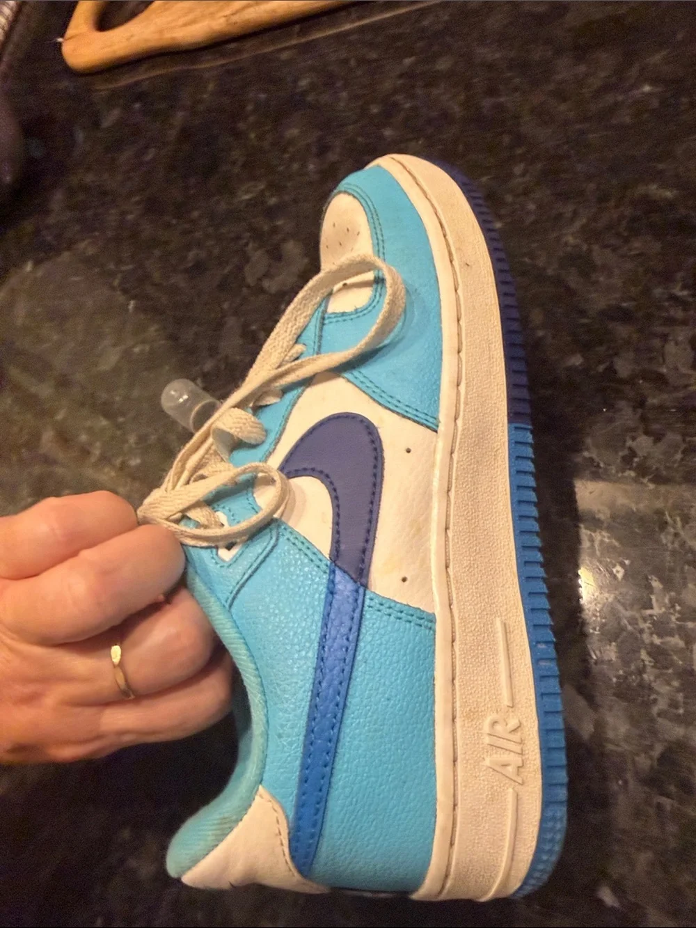 Nike Air Sneakers in Light Blue and White size 5.5 Youth Boys